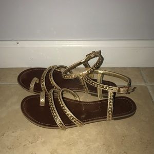 Jessica Simpson gold sandals